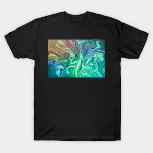 Marble painting, abstract color mix T-Shirt